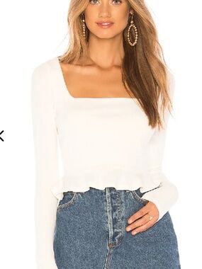 Superdown Priscilla Ribbed Top size L